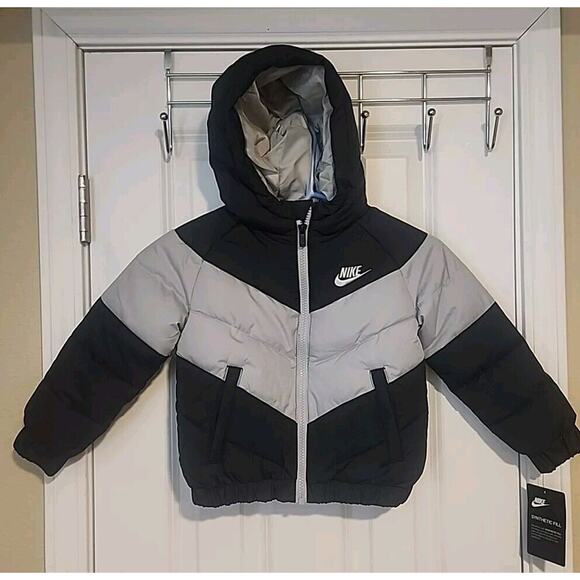 Nike Puffer Jacket - Youth Toddler 12 Month Black And Grey NWT - Picture 1 of 8